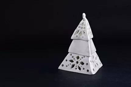 Подсвечник Елочка-геометрия, Белая, арт 60.15236.00.1