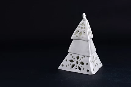 Подсвечник Елочка-геометрия, Белая, арт 60.15236.00.1