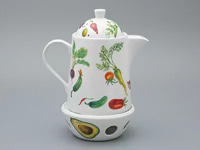 Чайник с подогревателем, 1200 мл рисунок Мамина Дача форма OPTY, арт. 80.02054.00.1