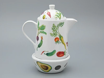 Чайник с подогревателем, 1200 мл рисунок Мамина Дача форма OPTY, арт. 80.02054.00.1