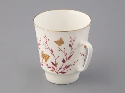 Чашка с блюдцем кофейная 165 мл форма Майская рисунок Розовые веточки арт. 81.13735.00.1, 