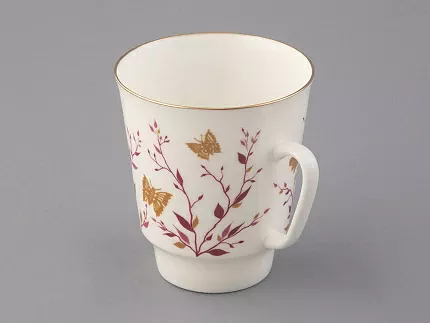 Чашка с блюдцем кофейная 165 мл форма Майская рисунок Розовые веточки арт. 81.13735.00.1