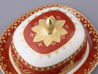 Масленка форма Александрия, рисунок Гурьевский сервиз, арт. 80.48458.00.1