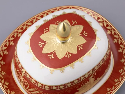 Масленка форма Александрия, рисунок Гурьевский сервиз, арт. 80.48458.00.1 Масленка форма Александрия, рисунок Гурьевский сервиз, арт. 80.48458.00.1