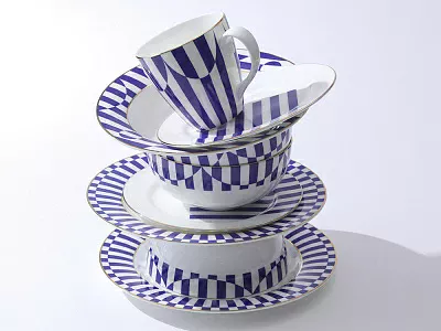 Бокал 470 мл форма Весна рисунок Да и нет Синий арт. 80.44736.00.1