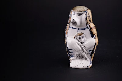 Скульптура Павиан с детенышем, рисунок Счастья в Новом году, арт 40.00979.00.1