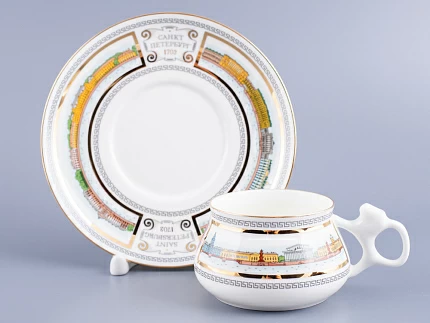 Чашка с блюдцем кофейная 180 мл форма Билибина рисунок Набережные Невы арт. 81.15737.00.1