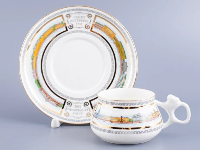 Чашка с блюдцем кофейная 180 мл форма Билибина рисунок Набережные Невы арт. 81.15737.00.1, 