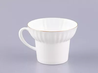 Чашка с блюдцем кофейная 155 мл форма Волна рисунок Золотой кантик арт. 81.13549.00.1