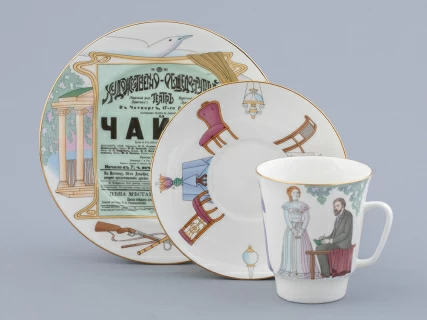 Трехпредметный комплект 165 мл форма Майская рисунок Чайка, арт. 81.31868.00.1,  Трехпредметный комплект 165 мл форма Майская рисунок Чайка, арт. 81.31868.00.1,