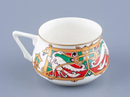 Чашка с блюдцем кофейная 180 мл.,  форма Билибина 1, рисунок Сказочные птицы арт. 81.16211.00.1, 