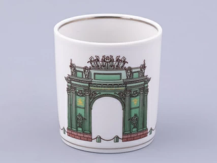 Чашка с блюдцем чайная, форма Гербовая, рисунок Серебряный город 2, арт. 81.32585.00.1, 