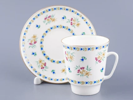 Чашка с блюдцем кофейная форма Майская рисунок Голубой колокольчик с отводкой арт. 81.14021.00.1, 