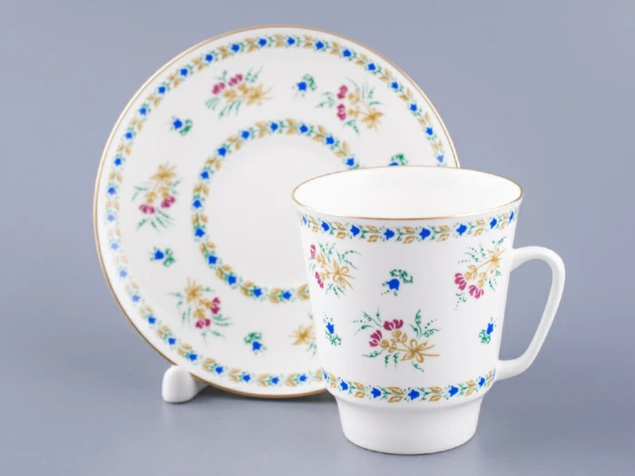 Чашка с блюдцем кофейная форма Майская рисунок Голубой колокольчик с отводкой арт. 81.14021.00.1, 