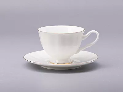 Чашка с блюдцем чайная форма Нега рисунок Золотая лента арт. 81.20571.00.1