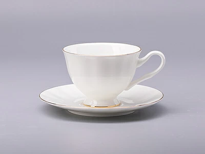 Чашка с блюдцем чайная форма Нега рисунок Золотая лента арт. 81.20571.00.1