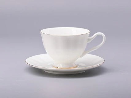 Чашка с блюдцем чайная форма Нега рисунок Золотая лента арт. 81.20571.00.1, 