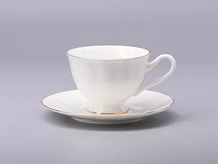 Чашка с блюдцем чайная форма Нега рисунок Золотая лента арт. 81.20571.00.1