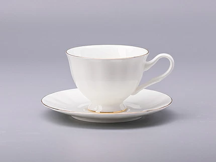 Чашка с блюдцем чайная форма Нега рисунок Золотая лента арт. 81.20571.00.1 Чашка с блюдцем чайная форма Нега рисунок Золотая лента арт. 81.20571.00.1