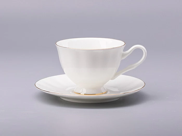 Чашка с блюдцем чайная форма Нега рисунок Золотая лента арт. 81.20571.00.1, 