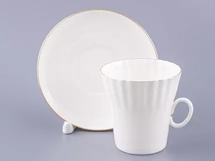 Чашка с блюдцем кофейная 175 мл форма Одуванчик рисунок Золотой кантик  арт. 81.13552.00.1