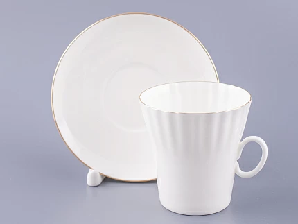 Чашка с блюдцем кофейная 175 мл форма Одуванчик рисунок Золотой кантик  арт. 81.13552.00.1