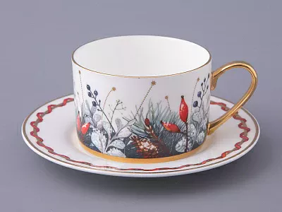 Чашка с блюдцем 250 мл форма Идиллия рисунок Календа, арт. 81.30758.00.1