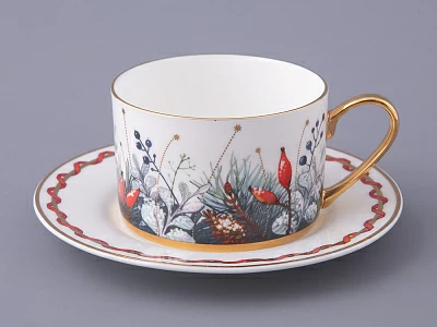 Чашка с блюдцем 250 мл форма Идиллия рисунок Календа, арт. 81.30758.00.1