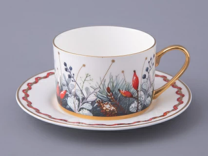 Чашка с блюдцем 250 мл форма Идиллия рисунок Календа, арт. 81.30758.00.1,  Чашка с блюдцем 250 мл форма Идиллия рисунок Календа, арт. 81.30758.00.1,