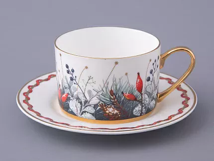 Чашка с блюдцем 250 мл форма Идиллия рисунок Календа, арт. 81.30758.00.1