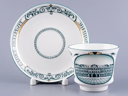 Чашка с блюдцем чайная 220 мл форма Банкетная рисунок Зимний дворец арт.  81.15309.00.1