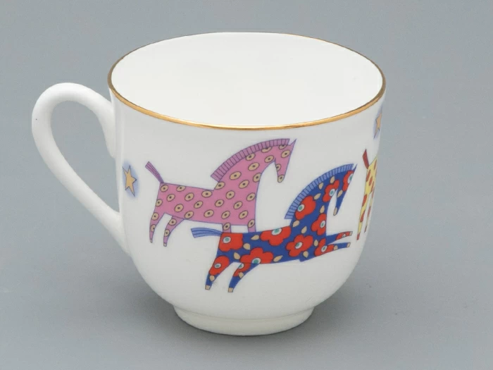 Чашка с блюдцем кофейная форма Ландыш рисунок Год лошади, арт. 81.33974.00.1, 