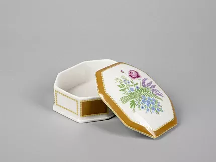 Туалетная коробочка форма Граненая рисунок Люпины арт. 80.59240.00.1