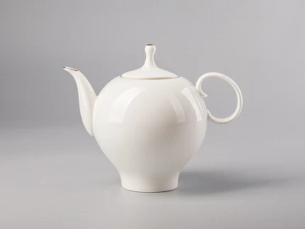 Чайник заварочный форма Яблочко рисунок Золотой кант 660 мл арт. 80.04410.00.1