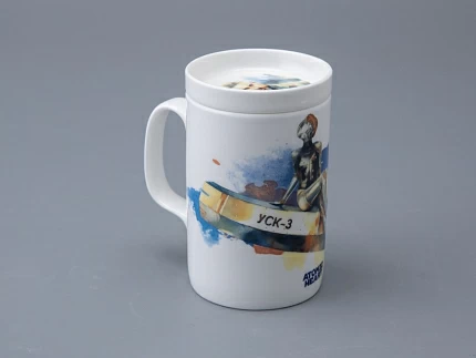 Бокал с блюдцем и крышкой 400мл в подарочной упаковке, форма Топ, рисунок Atomic Heart 2, арт 81.34449.00.1