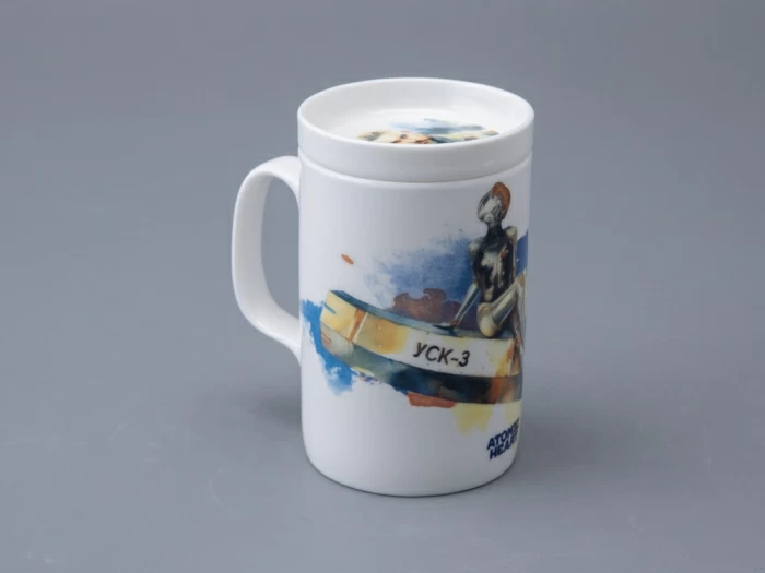 Бокал с блюдцем и крышкой 400мл в подарочной упаковке, форма Топ, рисунок Atomic Heart 2, арт 81.34449.00.1, 