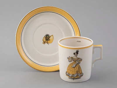 Чашка с блюдцем чайная 220 мл форма Гербовая рисунок Modes de Paris 1835 арт. 81.25416.00.1 Чашка с блюдцем чайная 220 мл форма Гербовая рисунок Modes de Paris 1835 арт. 81.25416.00.1