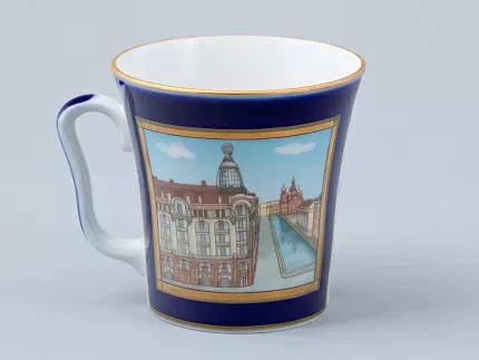 Бокал с блюдцем форма Ленинградский рисунок Канал Грибоедова арт. 81.31476.00.1