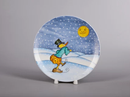 Декоративная тарелка 195 мм форма Эллипс рисунок Зима. Утенок арт. 81.31056.00.1, 