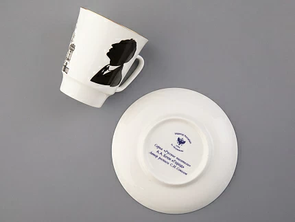 Чашка с блюдцем 165 мл форма Майская рисунок Русские писатели Блок, арт. 81.33298.00.1 Чашка с блюдцем 165 мл форма Майская рисунок Русские писатели Блок, арт. 81.33298.00.1