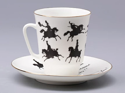 Чашка с блюдцем 165 мл форма Майская рисунок Русские писатели Толстой, арт. 81.31159.00.1 Чашка с блюдцем 165 мл форма Майская рисунок Русские писатели Толстой, арт. 81.31159.00.1