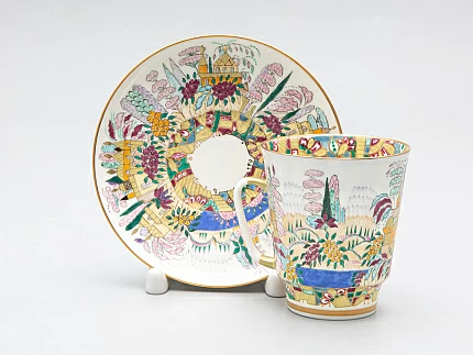 Чашка с блюдцем кофейная 165 мл форма Майская рисунок Весна арт. 81.10505.00.1 Чашка с блюдцем кофейная 165 мл форма Майская рисунок Весна арт. 81.10505.00.1