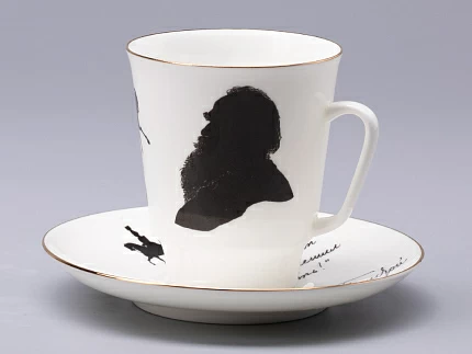 Чашка с блюдцем 165 мл форма Майская рисунок Русские писатели Толстой, арт. 81.31159.00.1 Чашка с блюдцем 165 мл форма Майская рисунок Русские писатели Толстой, арт. 81.31159.00.1