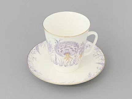 Чашка с блюдцем кофейная 165 мл форма Майская рисунок Одуванчики арт. 81.10783.00.1 Чашка с блюдцем кофейная 165 мл форма Майская рисунок Одуванчики арт. 81.10783.00.1