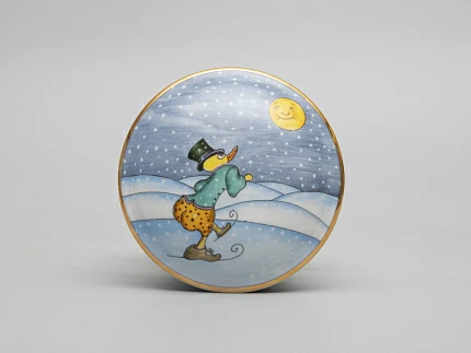 Туалетная коробочка форма Круглая рисунок Зима. Утенок арт. 81.31063.00.1 Туалетная коробочка форма Круглая рисунок Зима. Утенок арт. 81.31063.00.1