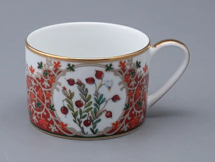 Чашка с блюдцем 250 мл в подарочной упаковке форма Соло рисунок Клюква заповедная, арт. 81.34280.00.1 Чашка с блюдцем 250 мл в подарочной упаковке форма Соло рисунок Клюква заповедная, арт. 81.34280.00.1