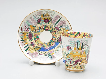 Чашка с блюдцем кофейная 165 мл форма Майская рисунок Весна арт. 81.10505.00.1 Чашка с блюдцем кофейная 165 мл форма Майская рисунок Весна арт. 81.10505.00.1