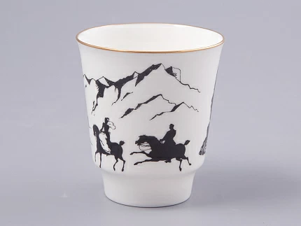 Чашка с блюдцем 165 мл форма Майская рисунок Русские писатели Лермонтов, арт. 81.31746.00.1 Чашка с блюдцем 165 мл форма Майская рисунок Русские писатели Лермонтов, арт. 81.31746.00.1