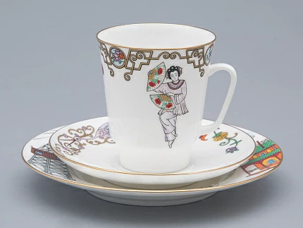 Трехпредметный комплект 165 мл форма Майская рисунок Балет Красный Мак арт. 81.31530.00.1 Трехпредметный комплект 165 мл форма Майская рисунок Балет Красный Мак арт. 81.31530.00.1