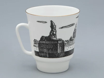 Чашка с блюдцем 165 мл форма Майская рисунок Русские писатели Ахматова, арт. 81.32129.00.1 Чашка с блюдцем 165 мл форма Майская рисунок Русские писатели Ахматова, арт. 81.32129.00.1